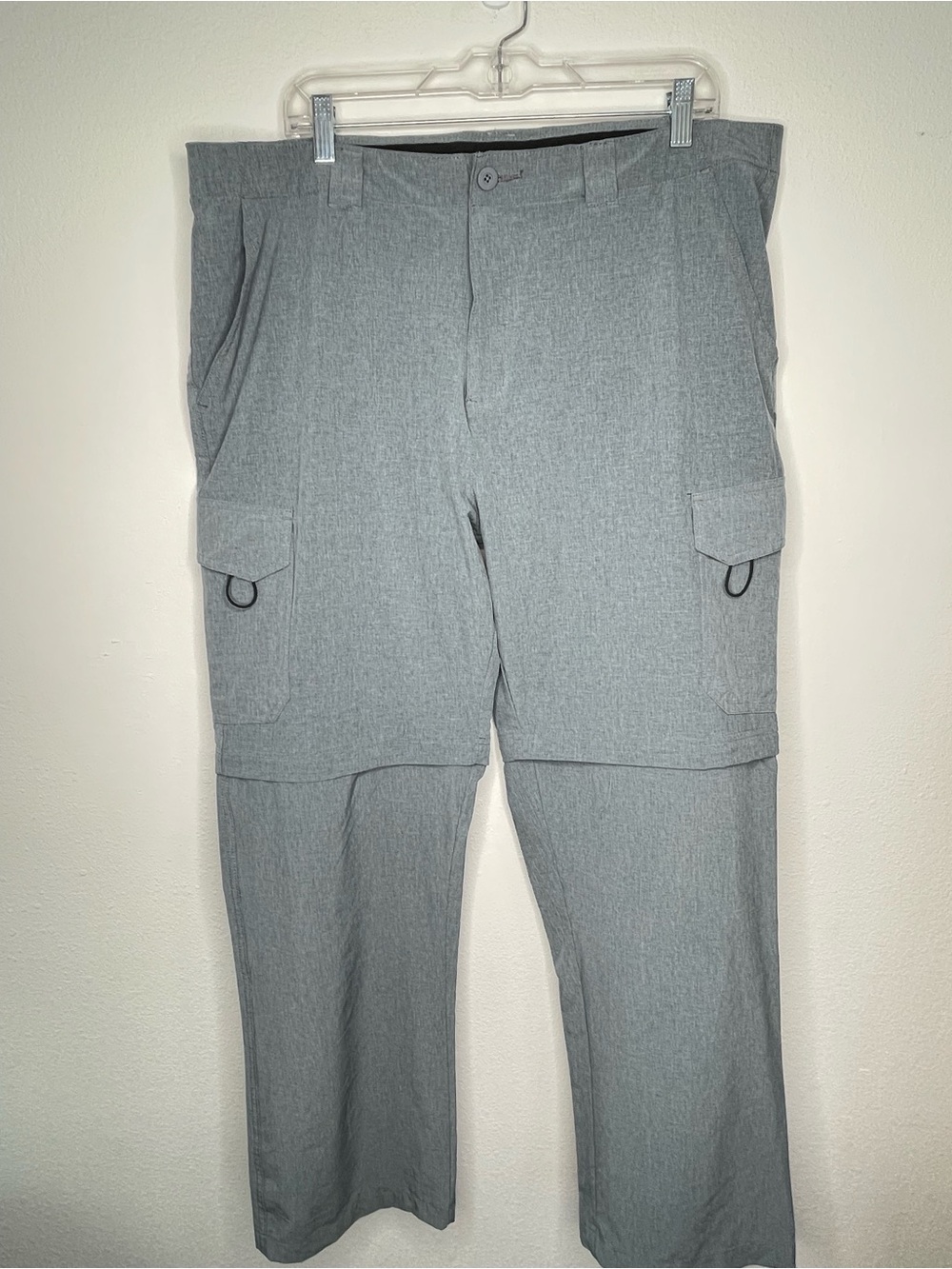 Reel Legends Pants Mens Gray 38 Convertible Cargo Outdoors Fishing